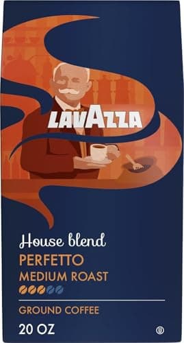Lavazza Perfetto Ground Coffee Blend, Dark Roast, 20 Ounce, Value Pack, Caramel flavor with Dark and Velvety Texture, 100% Arabica