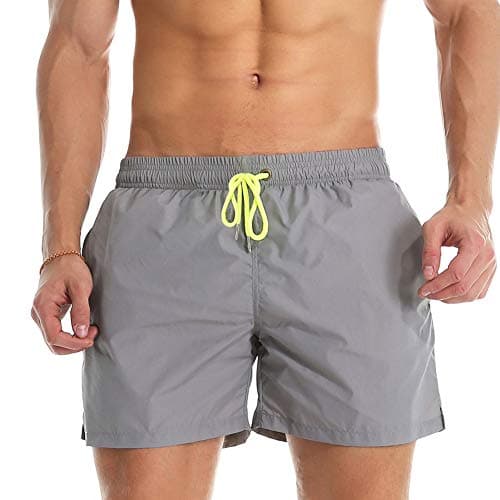Lncropo Men's Swim Trunks Quick Dry Bathing Suits with Mesh Lining Swimwear Swim Shorts,A5-Grey,42