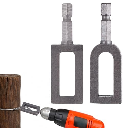 Sinbana 2pcs Wire Twister Tool for Drill, #9 Curved & #11 Square High Carbon Steel Heavy Duty Wire Twisting Tool with 1/4" Hex Shank for Fencing Rebar Tying & Construction (Gray)