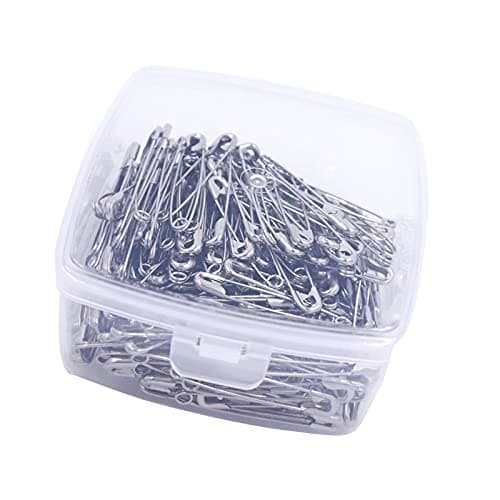 iRIIRIO 100pcs Large Safety Pin 75mm/3.3inch, Heavy Duty Safety Pins Bulk Steel Silver Sewing Pins Perfect for Sewing Quilting Cloth Curtain Bedsheet Sofa Laudary Dry Cleaner.