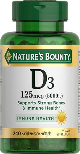 Nature's Bounty Vitamin D3 5000 IU Softgels, 240 Count