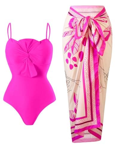 BAWHAHT Women's One Piece Swimsuit with Cover Up Tummy Control Bathing Suit