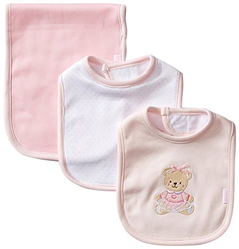 Little Me Clothes for Baby Boys’ and Girls’ 3-Piece Bib and Burp Sets, 2 Bibs and 1 Burp Cloth, Soft Cotton Feeding Essentials with Velcro Closures, Absorbent, Machine Washable