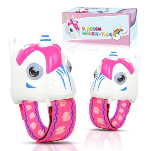 Unicorn Walkie Talkies for Kids, 2 Pack Camping Unicorn Outdoor Toys for Girls Age 3-12 Year Old, 3 Channel Toy Birthday Gifts Easter Halloween Christmas Stocking Stuffers