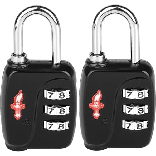 Safe Skies 3-Digit TSA Lock 2-Pack Black – Easy Set for Luggage