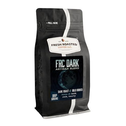 Fresh Roasted Coffee, FRC Dark Roast Blend Drip Ground Coffee, Dark Roast, Kosher, 12 oz