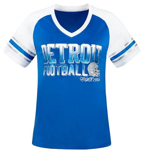 Simapak Womens Football Fans Athletic City Raglan T-Shirts - White & Blue (Size:L)