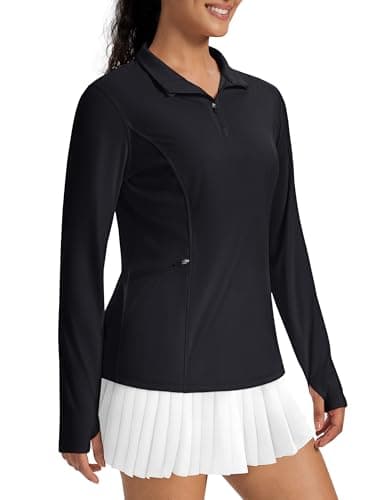 MAGCOMSEN Womens Long Sleeve Shirts 1/4 Zip Summer Top Quarter Zip Pullover