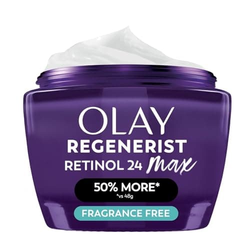 Olay Retinol Night Cream for Women, MAX, Anti-Aging Face Mousturizer, Fragrance-Free, Non Greasy - Anti-Wrinkle, Smooth Fine Lines, Hydrating Skin Care - Triple Collagen Cream, Niacinamide, 1.7oz
