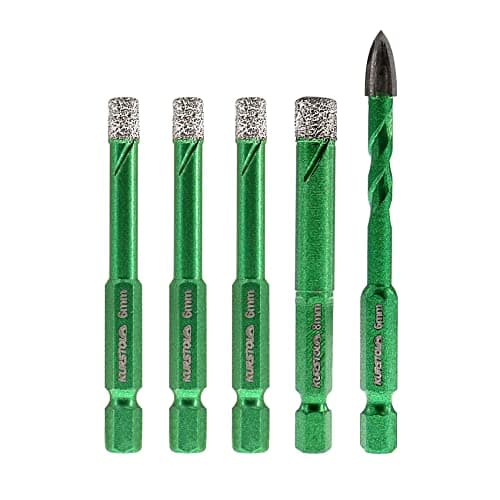 KURSTOL Diamond Drill Bits Set - 1/4 5/16 Inch Tile Drill Bit for Porcelain Tile Ceramic Granite Marble Stone, Quick-fit Hex Shank