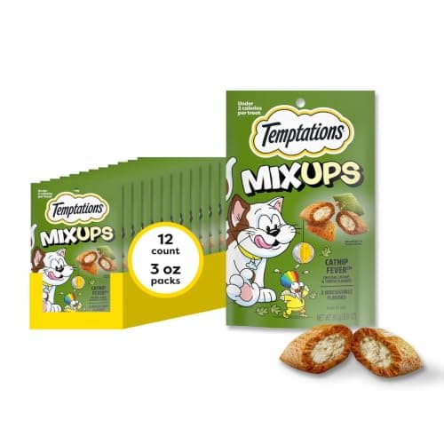 Temptations MixUps Crunchy and Soft Cat Treats, Catnip Fever, 3 oz, 12pk