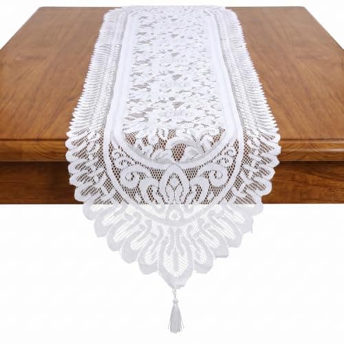 Doilies for Tables, 78.7 x 15.75 Inch Table Runner with Tassels