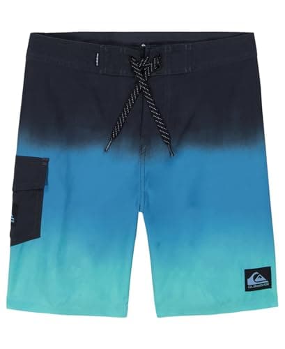Quiksilver Boys' Boardshorts with UPF 50+ Sun Protection, Quick Dry Swim Shorts, Turquoise Fade, 29/18