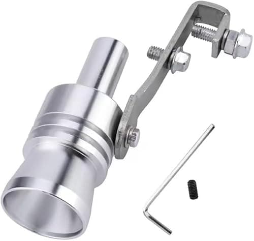 Silver Car Turbo Whistle Car Turbo Sound Exhaust Whistle Muffler Auto Blowoff Valve Simulator Turbine Pipe Whistle,Exhaust Pipe Blow-Off Vale Simulator Automotive Replacement Exhaust Pipes