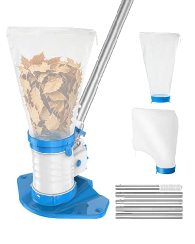 WAVIO Rechargeable Pool Leaf Vacuum Cleaner with Telescopic Pole, Runs Max 70-Mins, Cordless Pool Skimmer with Heavy Duty Mesh Bag, 48GPM Powerful Suction for Inground and Above Ground Pools