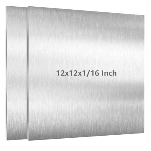 AMZDEPOT 2 Pack 6061 T651 Aluminum Sheet Metal 12" x 12" x 1/16" (0.06") Rectangle Metal Plate Covered with Protective Film, 1.5mm Flat Aluminum Plate for Crafting and Industry
