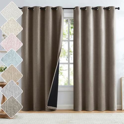 Blackout Window Curtains for Bedroom 52x84" Coffee Brown Full Blackouts 2pk