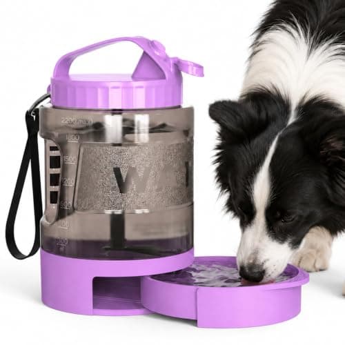 PETDOTT 77 oz Portable Dog Water Bottle, 2.2L Dog Travel Water Dispenser Purple