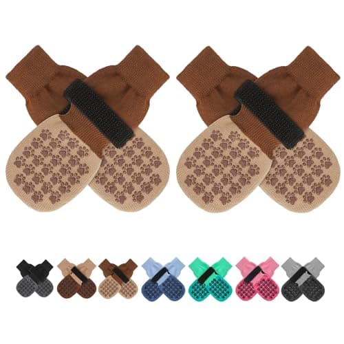 SCENEREAL Dog Socks to Prevent Licking Paws for Hot/Cold Pavement Anti Slip, Dog Shoes for Hardwood Floors, Dog Boots & Paw Protectors with Grippers for Small Medium Large Senior Dogs