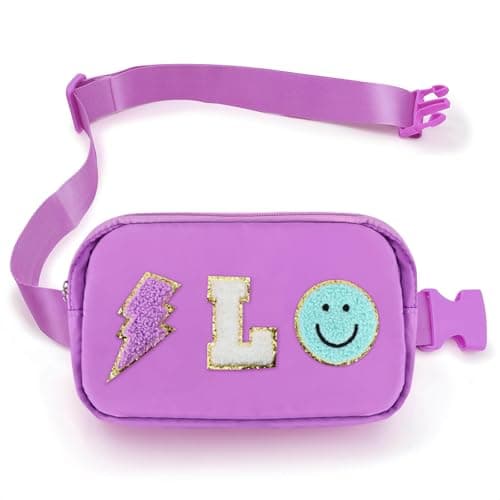 PainZieteg Fanny Pack for Girls Chenille Letter Belt Bag Crossbody for Kids