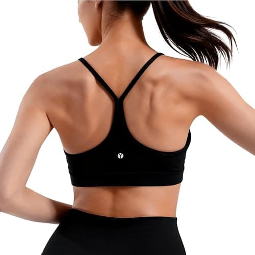 Y-Back Buttery Soft Sports Bra Tops Workout Athletic for Women Black