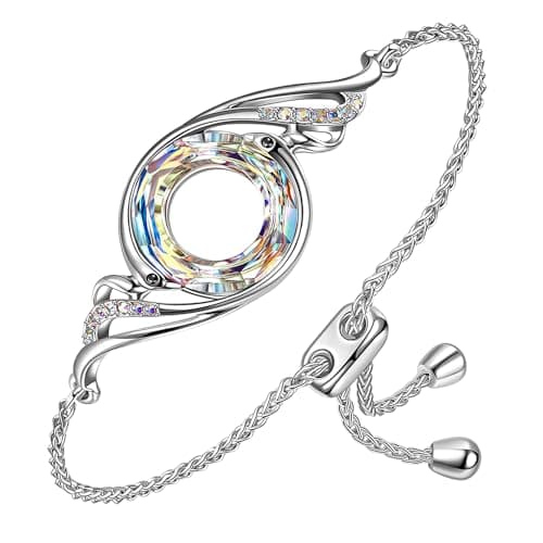 Kate Lynn Slider Bracelets for Women Crystal Bracelet Jewelry Birthday Gifts for Women Wife Christmas Mothers Day Gifts for Mom Daughter Girlfriend Lady Valentines Day Anniversary Jewelry for Her