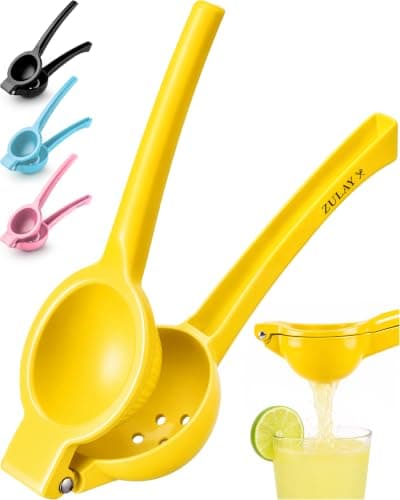 Zulay Kitchen Metal Lemon Squeezer - Handheld Lemon Juicer Squeezer - Easy to Use Citrus Juicer - Manual Press for Extracting the Most Juice Possible - Extracts Every Last Drop