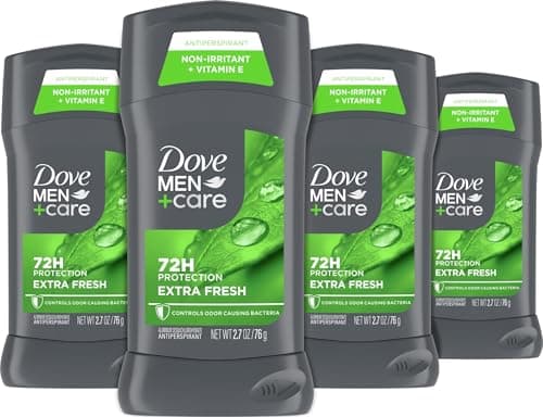 DOVE MEN + CARE Antiperspirant Deodorant Stick Extra Fresh, 4 Count, 2.7 oz
