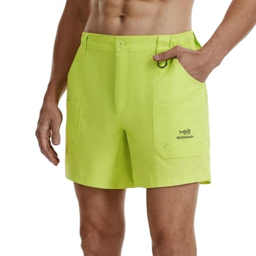 BASSDASH Men's Fishing Shorts UPF 50+ Water Resistant Quick Dry Hiking Cargo Shorts with Multi Pocket 6"