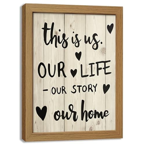 Moarmxiy Minimalist Family Quote Black and White Wall Decor 16x12in Framed