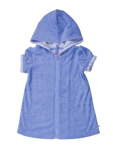 RuffleButts Girls Terry Knit Full-Zip Swim Cover-Up - Fashion Swimwear Cover-Up Dress