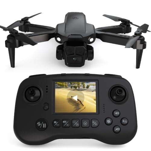 TD12Pro Drone with 1080P Camera for Adults Kids, Mini Drone with LCD Screen Remote, Foldable Remote Control Quadcopter, One Key Start, Easy to fly, Toy for Kids Adult Beginners