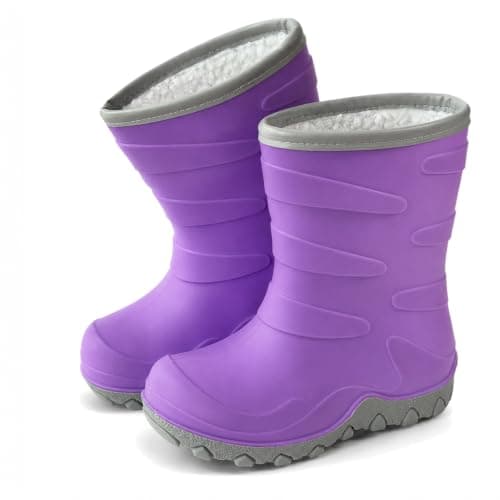 Toddler Winter Rain Boots,Insulated Boots for Girls Size 10 Toddler, Purple