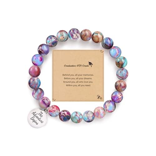 Sistble 8th Grade Graduation Gifts Trendy Graduation Bracelets 2026 Teen Girl Gifts for Daughter Granddaughter Inspirational Gifts for Women The Adventure Begins Beaded Jewelry