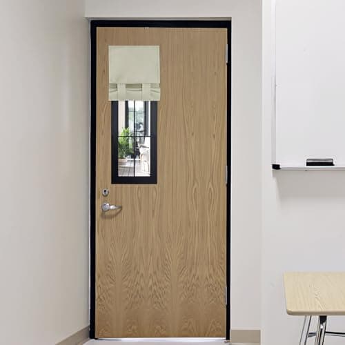 RYB HOME Door Curtains for Small Windows, Full Privacy Protect Room Darkening Sides Drapes for Classroom Door Window Kitchen, 1 Panel, Light Beige W12 x L30