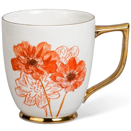 Asmwo Ceramic Daisy Cup, 15 oz