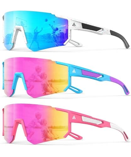 KALIYADI Kids-Sunglasses Toddler-Sunglasses Boys-Girls Youth-Sport-Sun-Glasses: Baseball Running UV400 Protection Age 6-14