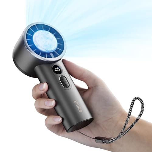 SOTHING Handheld Fan, with Cooling Compress, 1–100 Stepless Speeds, 18hrs Battery Life, Digital Display, 30dB Ultra-Quiet, USB-C Rechargeable, Portable Handheld Turbo Fan for Travel, Indoor & Outdoor