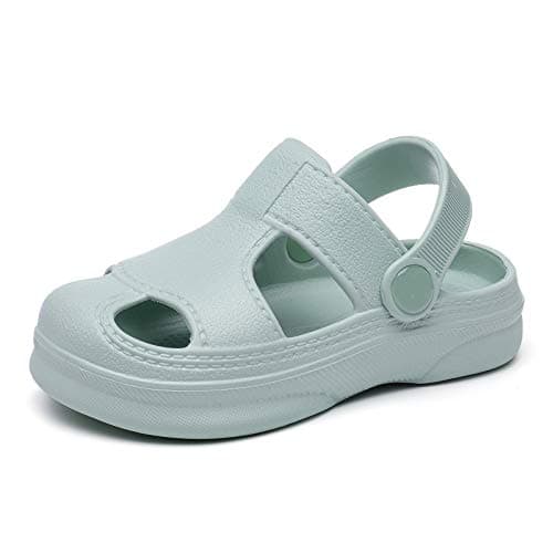 MEMON Baby Boys Girls Clogs Slippers Toddler Slip On Lightweight Sandals Shockproof Girls Summer Pool Beach Shoe(ME2011-grn-13)