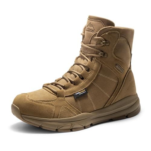 NORTIV 8 Men's Lightweight Military Tactical Work Boots Outdoor Hiking Motorcycle Combat Boots,Size 13,Brown,SNMT221M