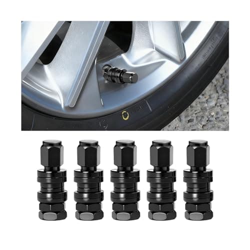 Sandfren 5PCS Car VS33 TR33E Valve Stems, Tubeless Aluminum Alloy Clamp-in Vehicle Tire Valves, Automotive Tyre Air Stem Accessories, Suitable for 0.453" Rim Hole Standard Vehicle