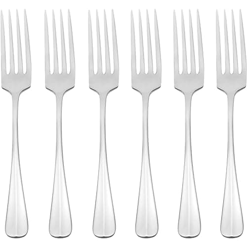 Oneida Silverware Set, Savor Dinner Fork Set, Service For 6, 18/0 Stainless Steel, Mirror Finish, Dishwasher Safe, Knives Spoons And Forks Sets, Home And Kitchen Utensils, Forks (Silver, 6 Piece)