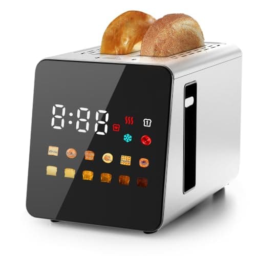WUNLY Smart Touchscreen 2 Slice Toaster, Wide Slot, Memory & Single-Slot