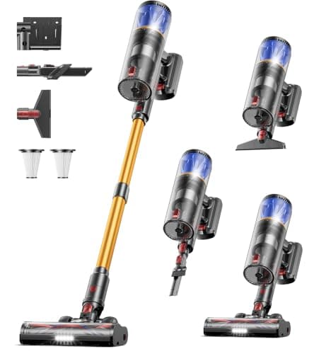 Cordless Vacuum Cleaner for Home, 65KPA 650W 70Mins Stick Vacuum Cordless with Three Suction Modes, Self-Standing&LED Screen, Anti-Tangle Brush, Vacuum Cleaners for Pet Hair/Hardwood Floors/Carpet
