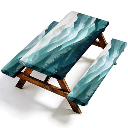 NYZE 3-Piece Picnic Table Cover Set with Bench Covers for 6 Ft Tables