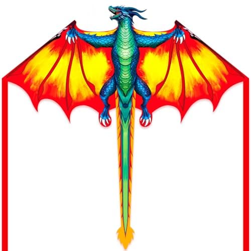 Yellow Dragon Beach Kite for Adults, Easy to Fly Kite for Kids Ages 4-12