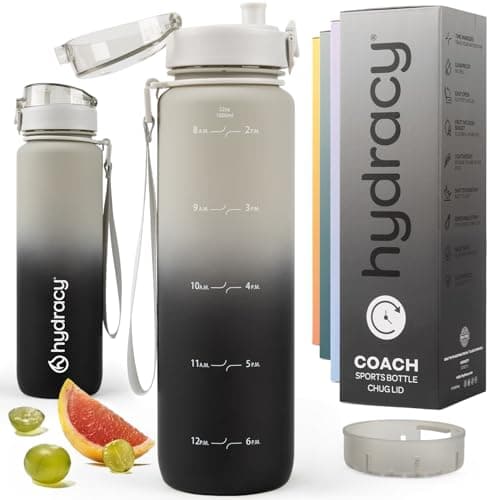 Hydracy Motivational Water Bottle with Time Marker & Fruit Infuser 32 oz