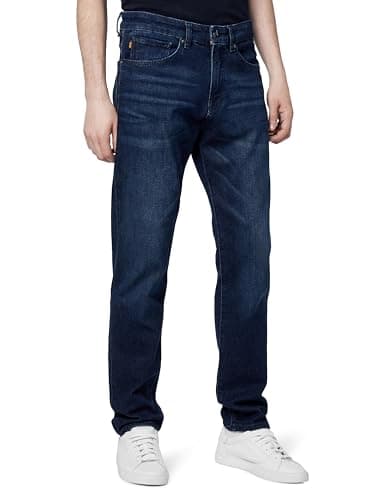 BOSS Maine Regular Fit Stretch Denim Jeans Indigo Blue