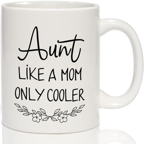 Breezy Valley Aunt Mug - Best Aunt Ever Mug - Best Mothers Day Gifts for Aunts from Niece or Nephew, Birthday Gifts for Aunts - Like a Mom Only Cooler Coffee Mugs Cup