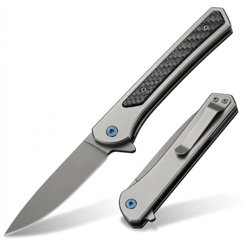 M DiaoDeHuo J Folding Pocket Knife for Men, Stainless Steel 3.2" Blade with Pocket Clip, EDC Sharp for Camping Survival Hiking-Stocking Stuffers Gifts for Men Women Husband
